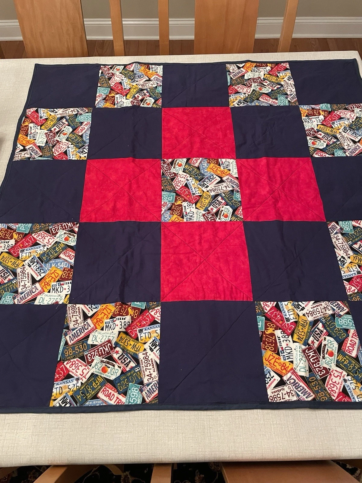 Baby Quilted Floor Play Mat Handmade 100% Cotton Size 37 ½ x 37 ½