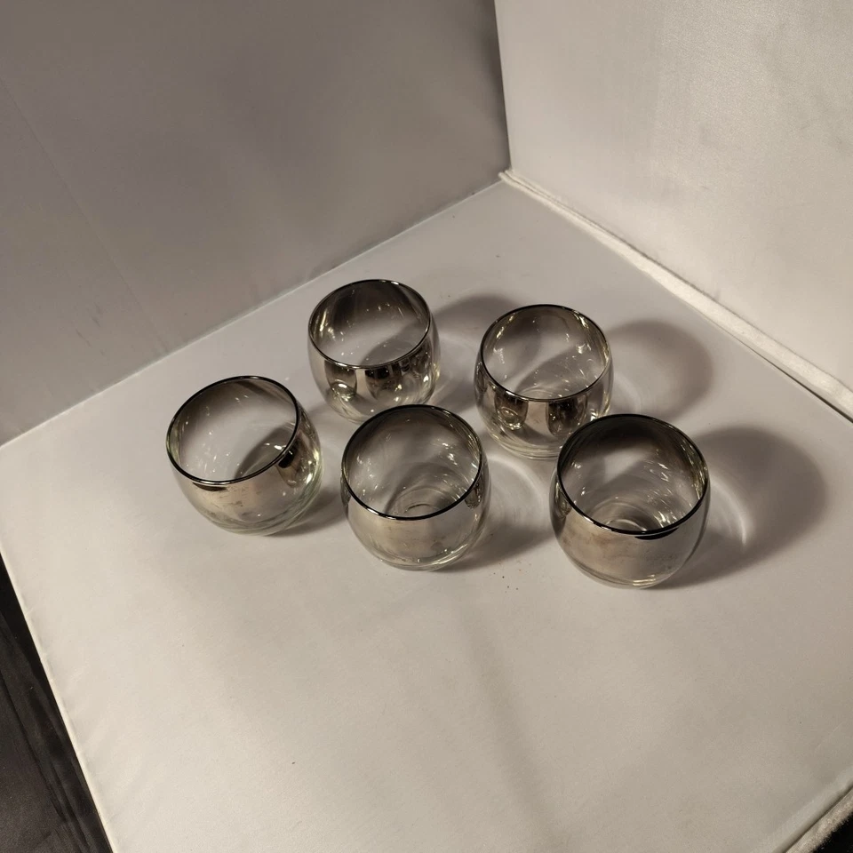 Conjunto de 5 óculos vintage prata desbotada Roly Poly Dorothy Thorpe estilo antiquado - Imagem 2 de 4