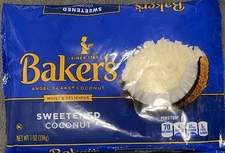 Baker's Angel Flake Coconut Sweetened Moist 7 OZ 01/2026 Bakers Coconut