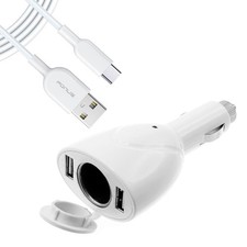 2-Port USB Charger 6ft Type-C Cable Power Cord DC Socket for Smart Phones