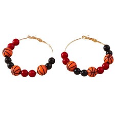 3D Sports Earrings Football, Soccer, Basketball, Softball Hoop Earrings for Sens