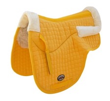 Horse Saddle Pad Horse Contoured Fleece Lined Quilted English Saddle Pad Yellow