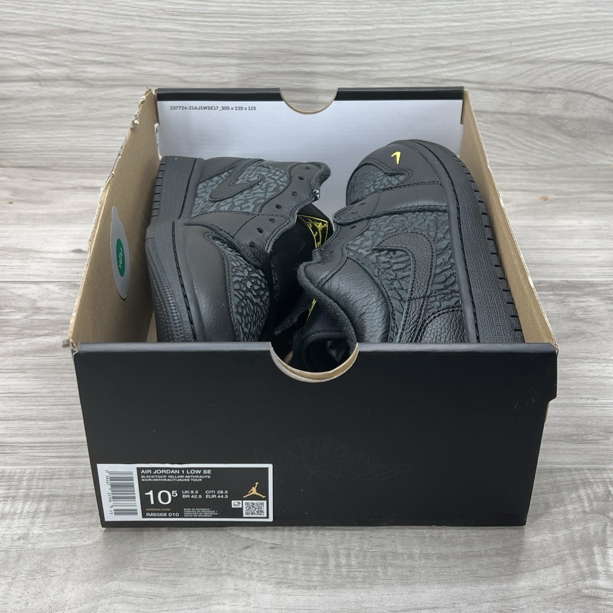 Nike Air Jordan 1 Low SE Black Tour Yellow New Men Size 10.5 | eBay