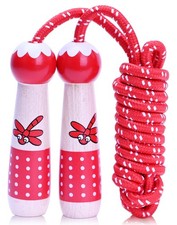 Jump Rope Kids, 7.2ft Children Adjustable Cotton Skipping Rope with Wooden Ha...
