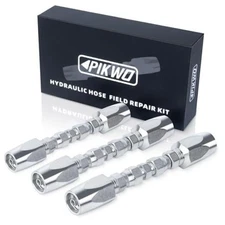 3Pcs Hydraulic Hose Field Repair Kit,1/4", 3/8", 1/4" (1), 3/8" (1), 1/2" (1)