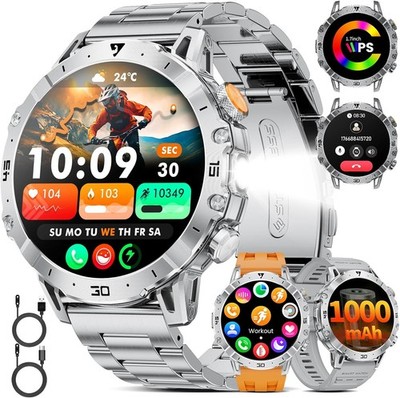 Smartwatch Herren 1000 mAh großer Akku 1,7? HD Bluetooth Anrufe Männer