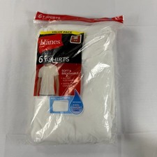 Hanes Tagless White T-Shirt 6 Pack Mens M 2135P6 NWT