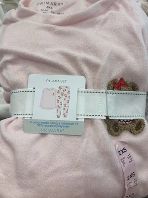 PRIMARK Conjunto de pijama polar estampado de oso de peluche rosa talla UK 4-24 2XS-2XL