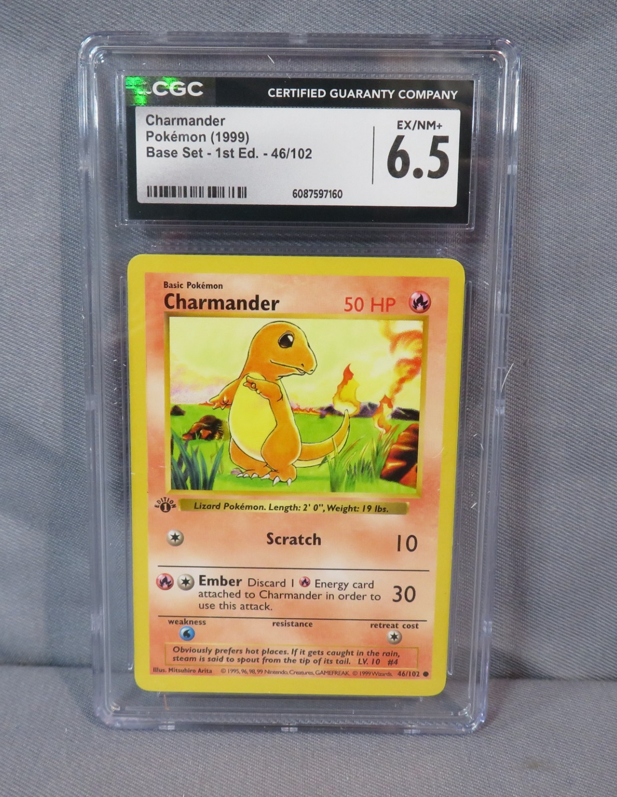 charmander pokemon card value 46 102 Base Set Common #46 [CGC Retreat Cost Paid roughly $100 for this