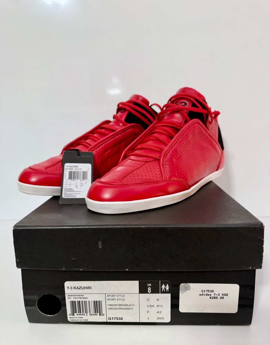 Adidas Y-3 Kazuhiri Red Leather Sneakers Men's Size 8.5 Yohji