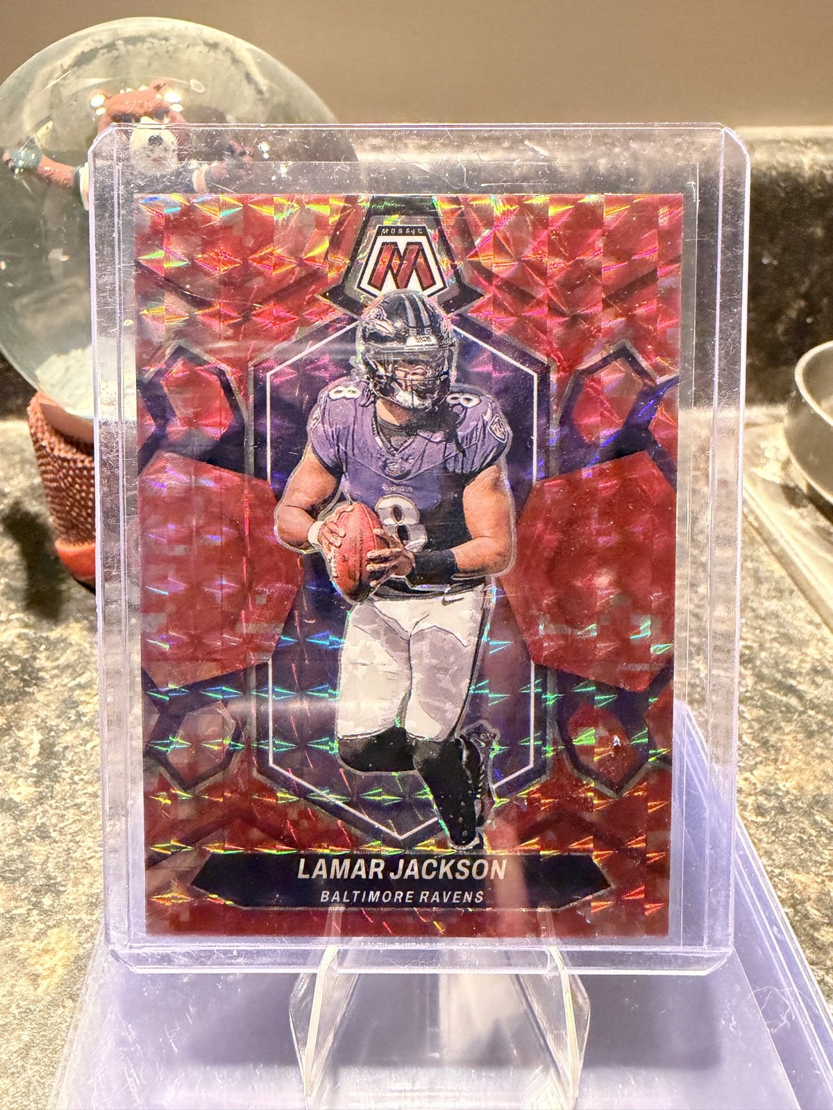 2024 Panini Mosaic - Lamar Jackson #15 Red Mosaic Prizm