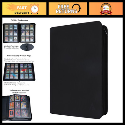 9-Pocket Top Loader Binder for 504 TCG & Sports Cards - Durable Sleeves Included