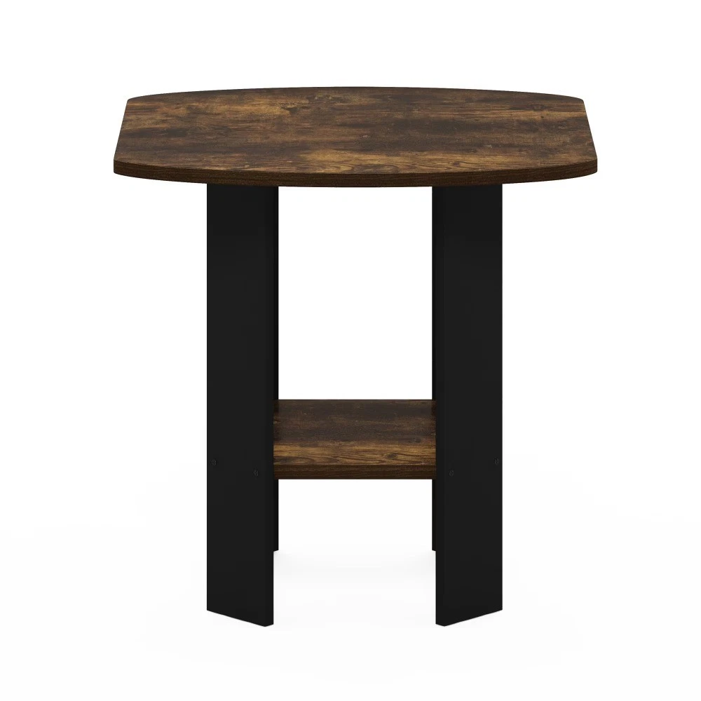 Simple Design End Side Table Amber Pine Black - thumbnail 3
