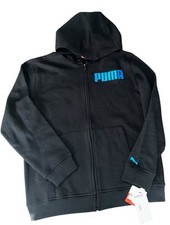 Puma Kids Sweatshirt Full Zip Hoodie Black Sz Medium NW