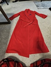 Vintage Bill Blass Red Long Robe Embroidered Crest Lounge Wear Men's/Women's