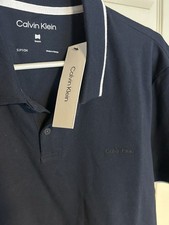 Calvin Klein Men Classic Pique Polo Shirt Dark Sapphire - Size Small NEW w/ Tag 