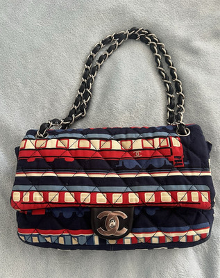 CHANEL ''Le Train'' Limited Edition Quilted Fabric Flap Bag