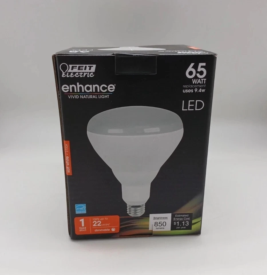 Feit Electric BR40 LED Bulb 4 Pack – 9.4W Dimmable Soft White (65W Replacement) - Image 2 of 4