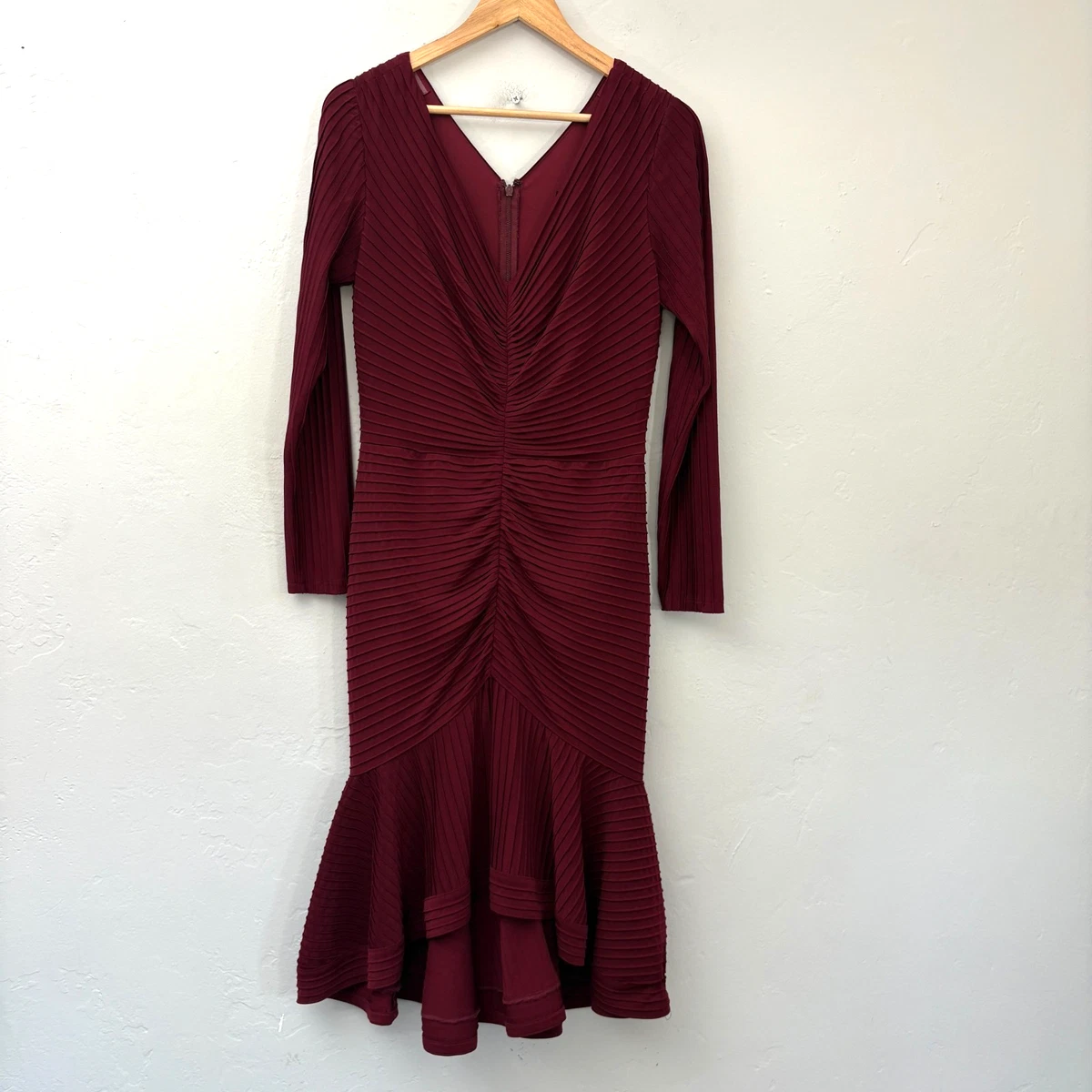 tadashi shoji burgundy dress Cassia Bow-Shoulder Crepe Gown  Tadashi Shoji Official Online Boutique