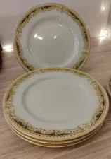Signature Collection Queen Anne Japan Fine China Gold Trim Dinner Plate Set of 4