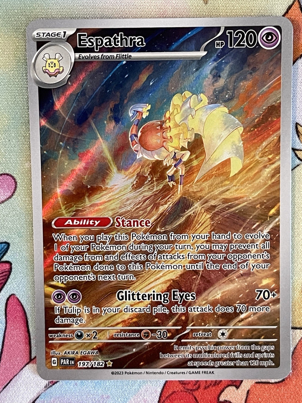 Espathra 197/182 Sv04: Paradox Rift Illustration Rare Pokemon Trading Card - NM