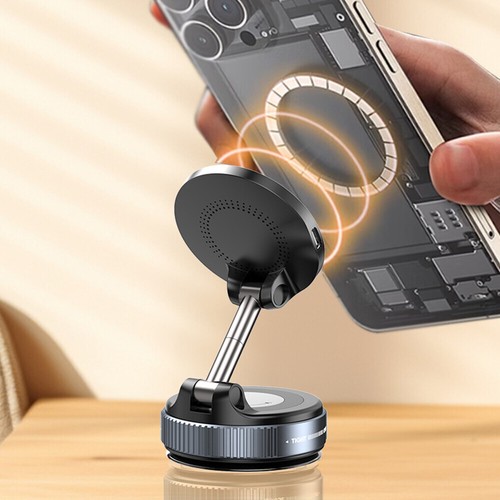 Vacuum Suction Cup Car Mount Magnetic Charger MagSafe Wireless Charging Holder - Picture 8 of 13