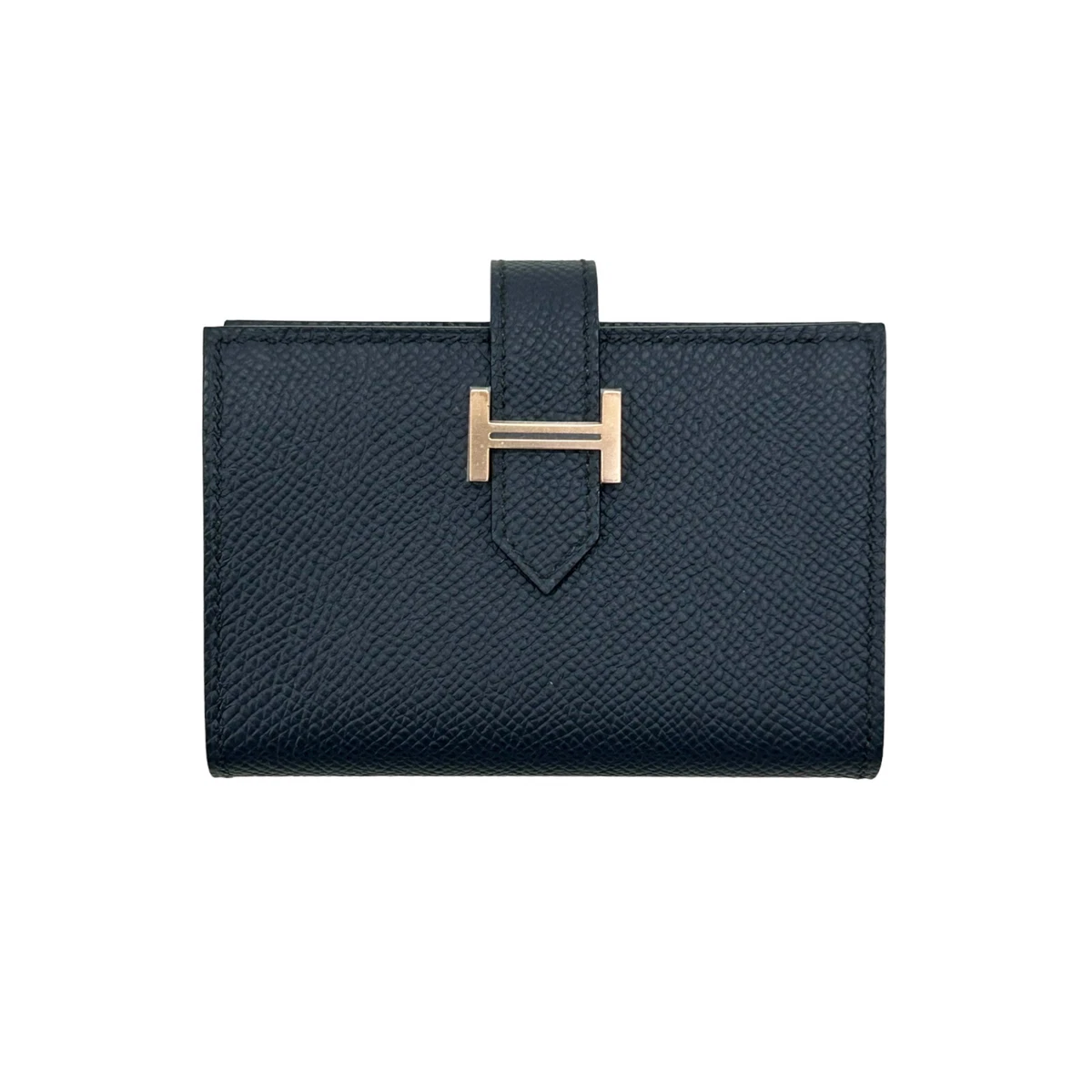 HERMES Bearn Mini Wallet Blue Epsom Leather eBay