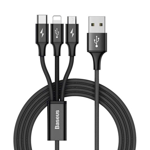 Baseus Rapid Series 3-in-1 Cable Micro+Lightcable+Type-C 3.5A 1.2M - Picture 8 of 8