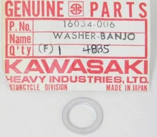 1 NOS 1973-1975 Kawasaki 250 F11 Banjo Bolt Crush Washer OEM 16034-006 NEW Part