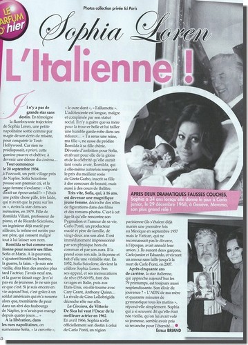 Ausschnitt Pressespiegel 2012 - Sophia Loren - (2 Seiten)