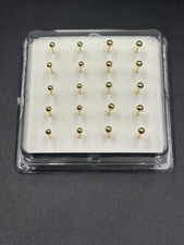 Set da 20 Orecchini Piercing Perno da naso Argento 925 oro palline 4 misure