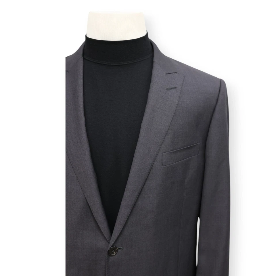 TIGLIO Lanificio Di Biella Hombre Gris Sólido Abrigo Deportivo Traje Chaqueta Blazer 40 L Foto 3 de 4