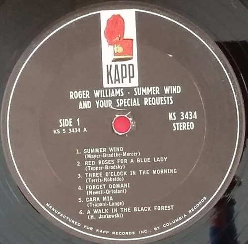 ROGER WILLIAMS Summer Wind & By Special Request LP Vinyl VG Cover VG+ Kapp 2 Lot - Picture 3 of 4