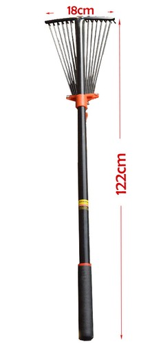 Leaf Fan Folding Rake Telescopic Extendable Fiberglass Metal Square Round Shovel - Picture 5 of 16