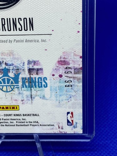 2018 19 Panini Court Kings Jalen Brunson 99 Rookie On Card Auto Heir 