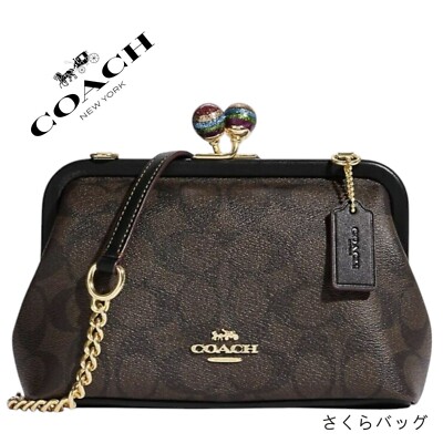 Coach Bag CE617 Brown Black Multi Chain Bag Shoulder Bag Women's Bag 2 Way Bag