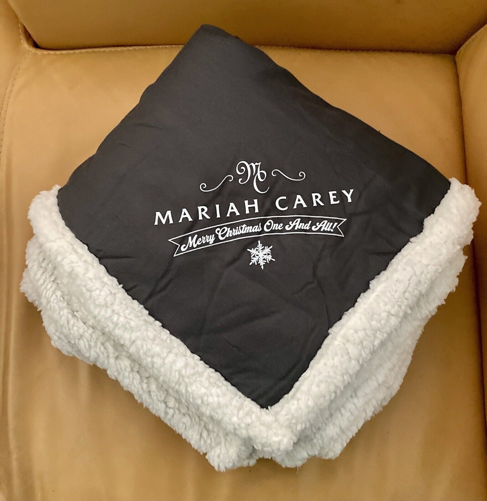 NEW in Package Mariah Carey Christmas Tour 2023 VIP Blanket Grey Mariah Logo