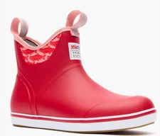 XTRATUF Ladies Ankle Deck Salmon Sisters Red Boots XWAB-6KS