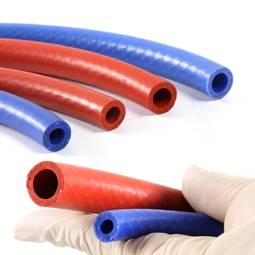 Rot/Blau Silikon Geflecht Schlauch verstärkt Wasser Öl Kraftstoff Temp 300°C - Picture 8 of 11