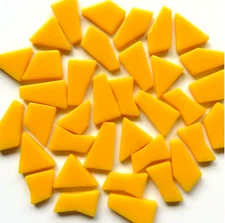 Golden Yellow Orange Odd Cut Shape Glass Mosaic Tile - 25 Tiles -sizes varies
