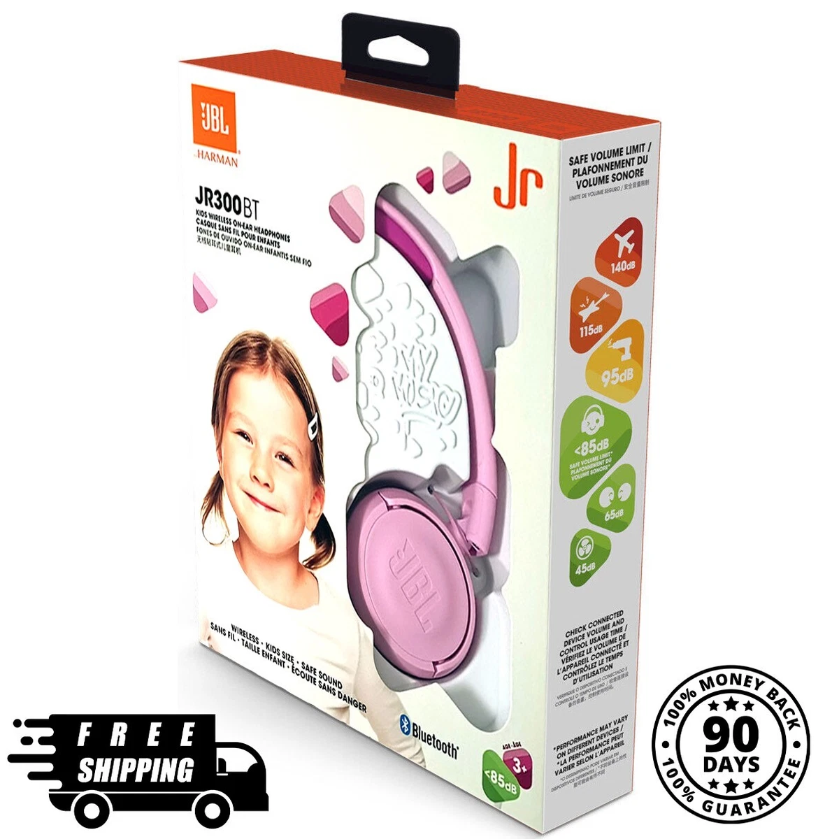 JBL JR300BT casque Bluetooth pour enfants (rose)