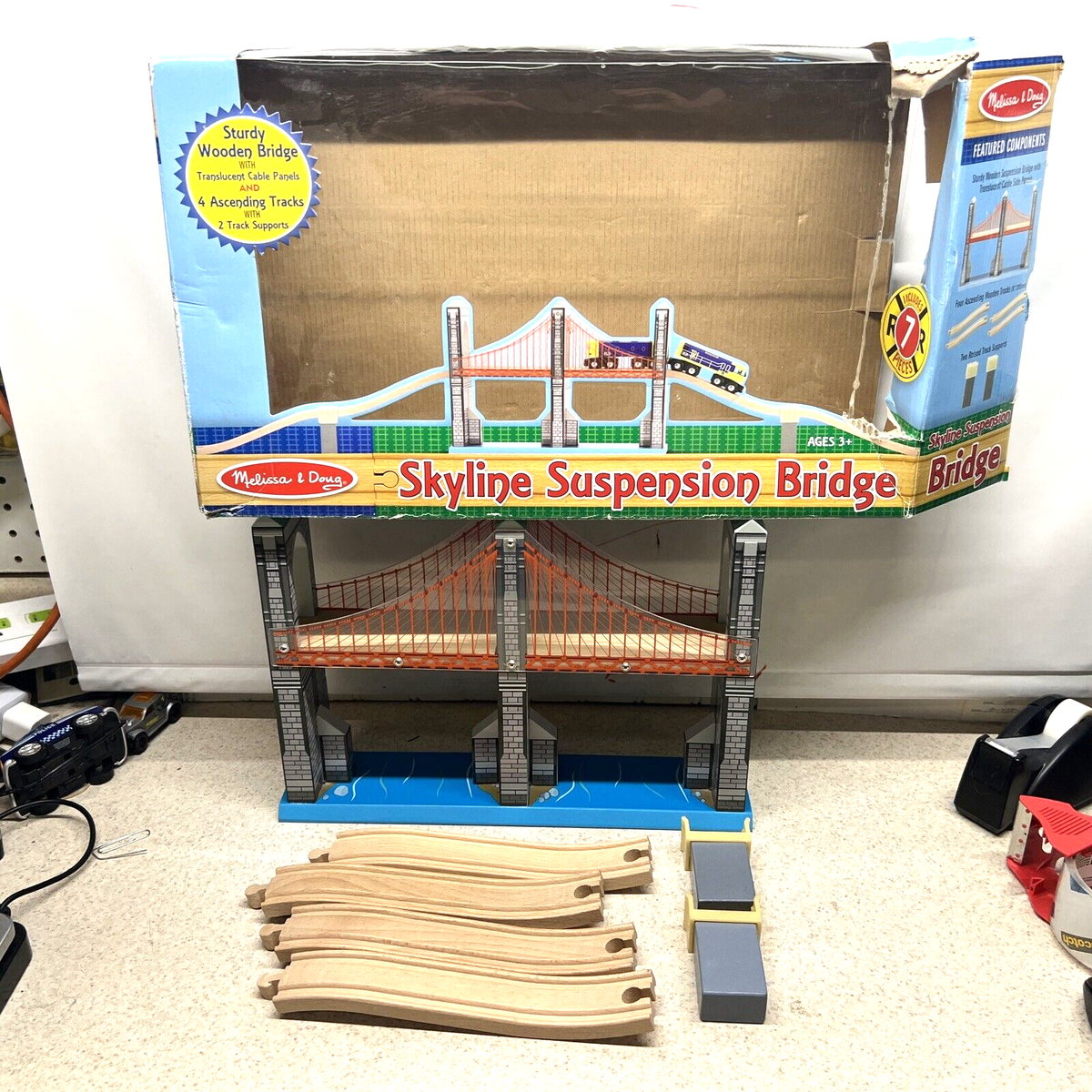 Melissa & Doug Skyline Suspension Bridge Complete with track