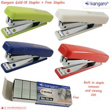 KANGARO GOLD-10 Stapler Built-in Staple Remover 20 Sheet Stapling + 1000 Staples