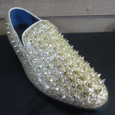 SP BY ST. PATRICK MEN'S SPARKO 16 GOLD SPIKE LOAFERS -  US SIZE 8-13