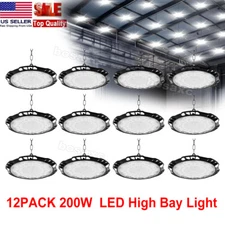 12 Pack 200W UFO Led High Bay Light Commercial Industrial Warehouse Shop Lights