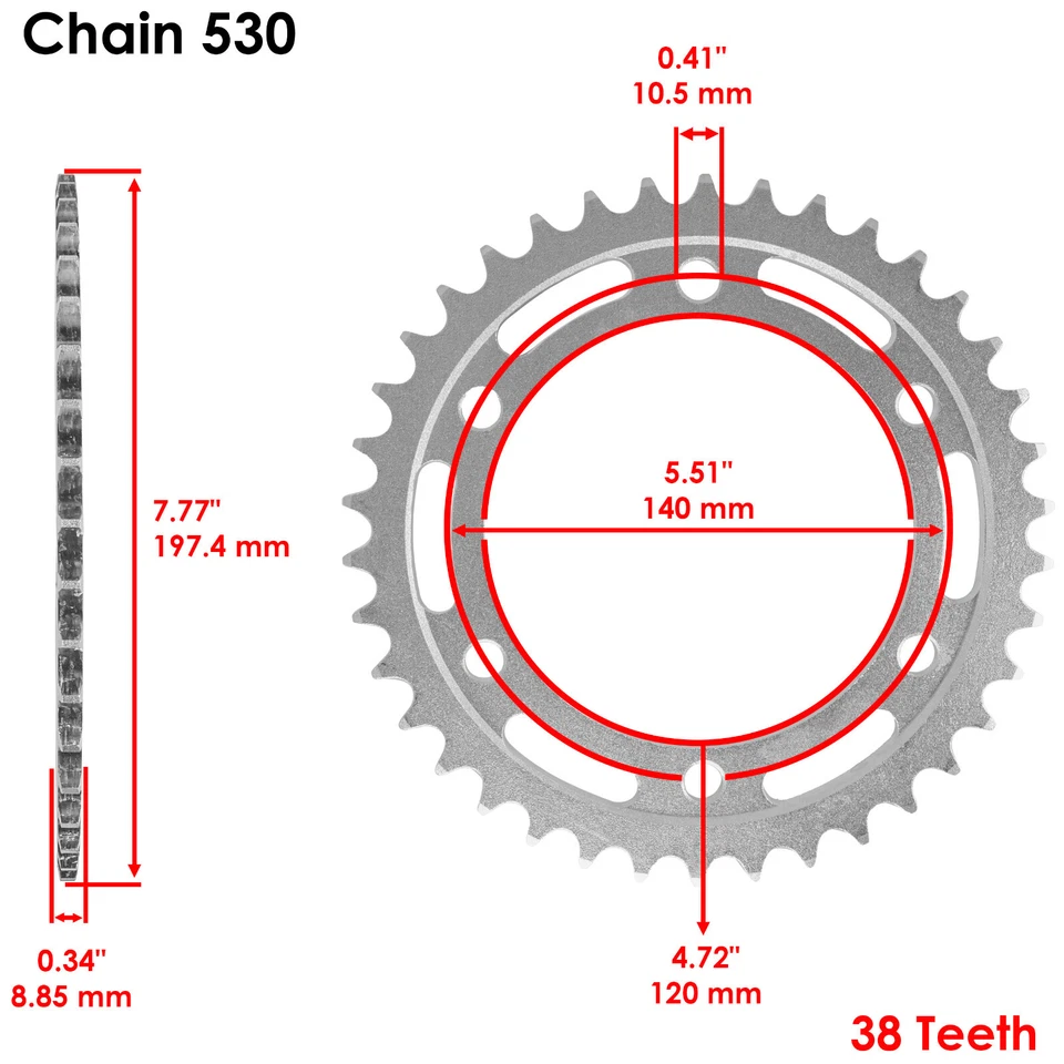 Kit de cadena de transmisión y piñones de junta tórica roja para Suzuki TL1000S 1997 1998 1999 2000 Foto 4 de 4