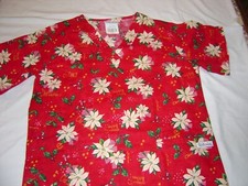 Womens BRAND NEW Christmas Scrub Top, Surgical, Nurse, CNA, Physician, UA SCRUBS