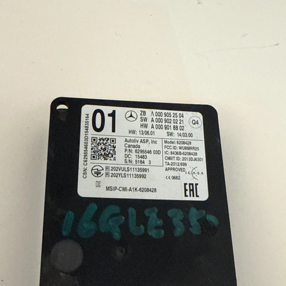 2016 MERCEDES BENZ GLE 350 REAR BLIND SPOT RADAR SENSOR MODULE OEM A0009052504 - Image 4 of 4