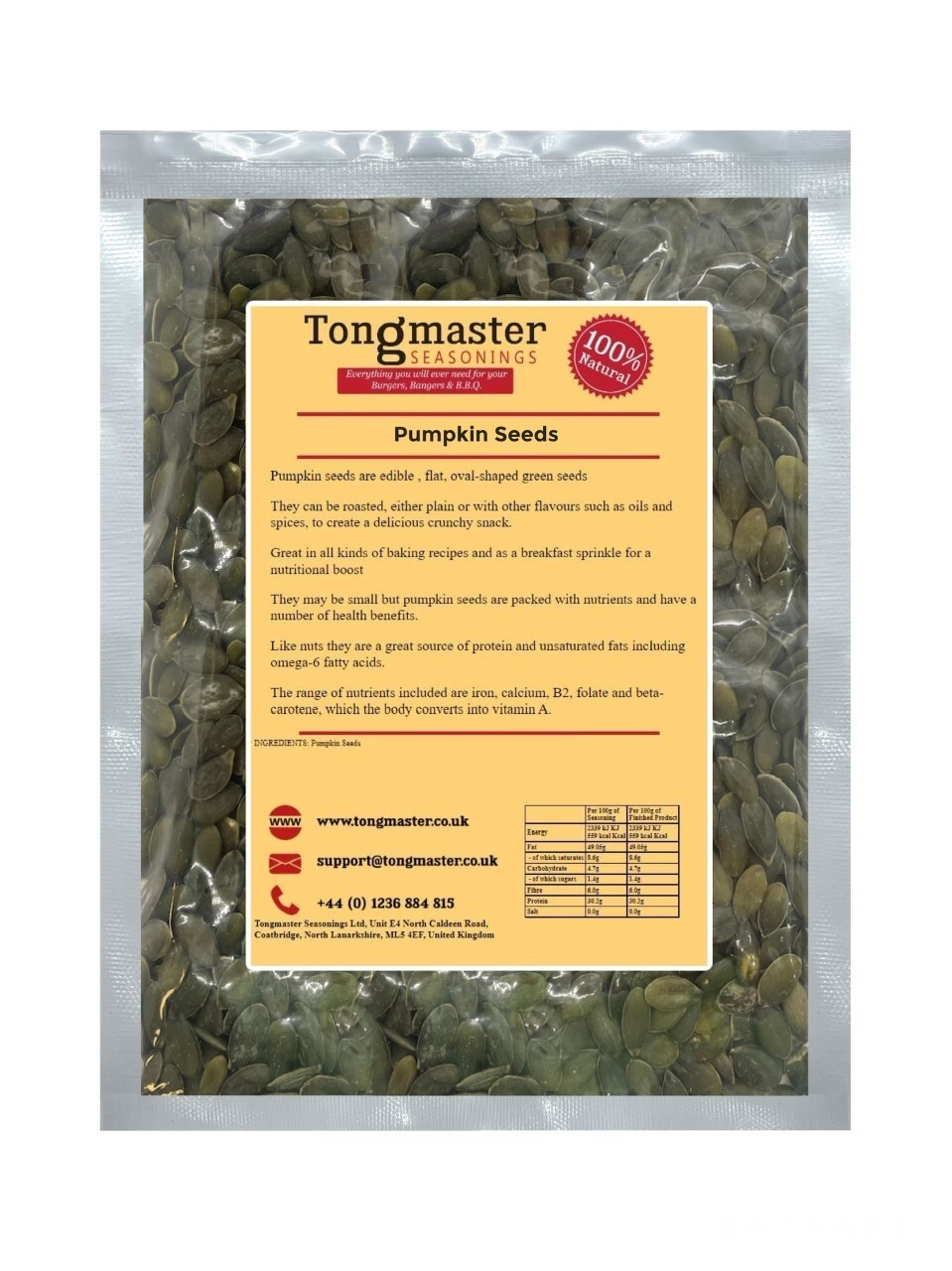 Whole Pumpkin Seeds - 1kg