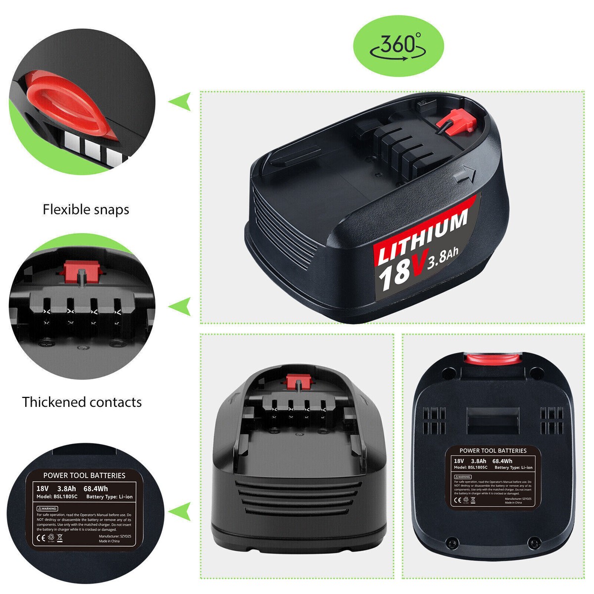 Bosch Batteria PBA 18V 4.0Ah W-C (Sistema da 18 Volt, 4.0 Ah Bosch Batteria PBA 18V 4.0Ah W-C (Sistema da 18 Volt, 4.0 Ah